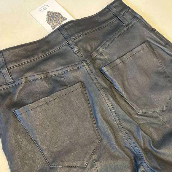 REVOLVE LITA by Ciara x Revolve Wanted Wide Leg Lamb Leather Pant Black Size 25 - Picture 6 of 7